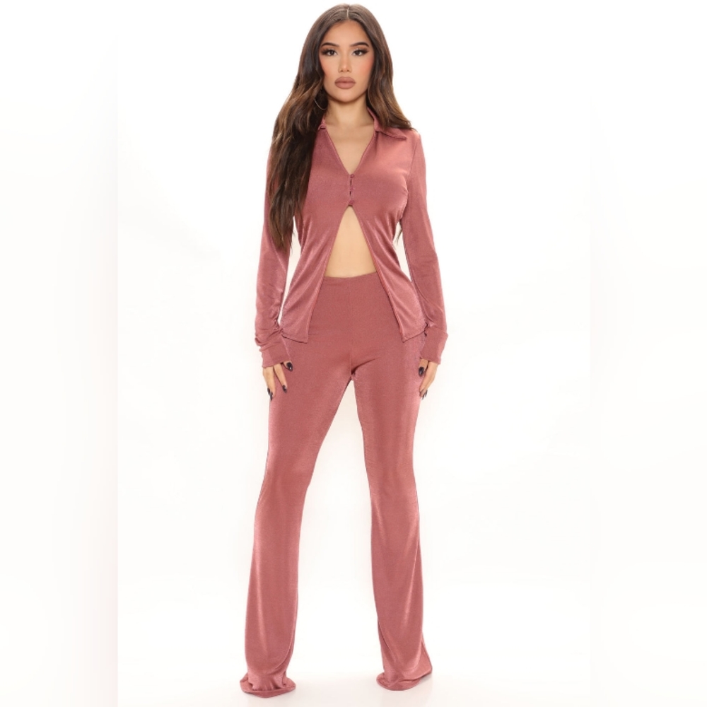 Jema Slinky Pant Set - Mauve